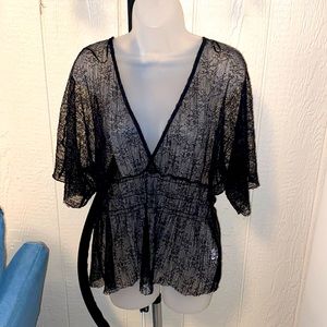 Lace see-thru black top